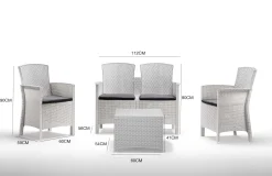 Set salotto da esterno Asiak, 100% Made in Italy,<Dmora Clearance