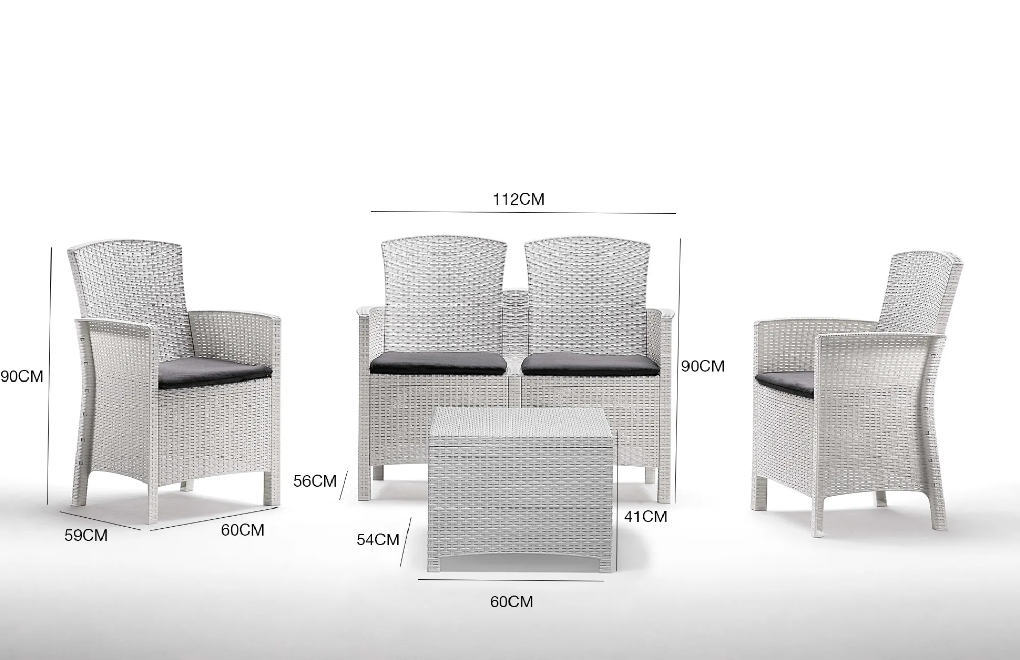 Set salotto da esterno Asiak, 100% Made in Italy,<Dmora Clearance