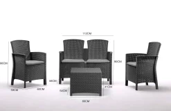 Set salotto da esterno Asiak, 100% Made in Italy,<Dmora Flash Sale