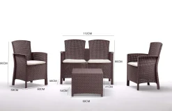 Set salotto da esterno Asiak, 100% Made in Italy,<Dmora Cheap