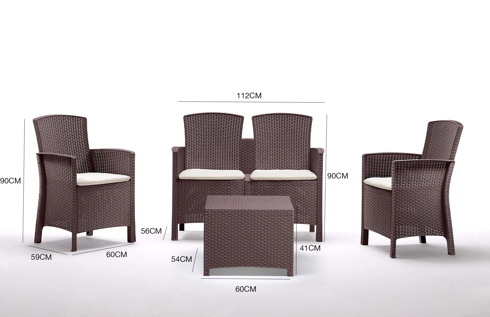 Set salotto da esterno Asiak, 100% Made in Italy,<Dmora Cheap