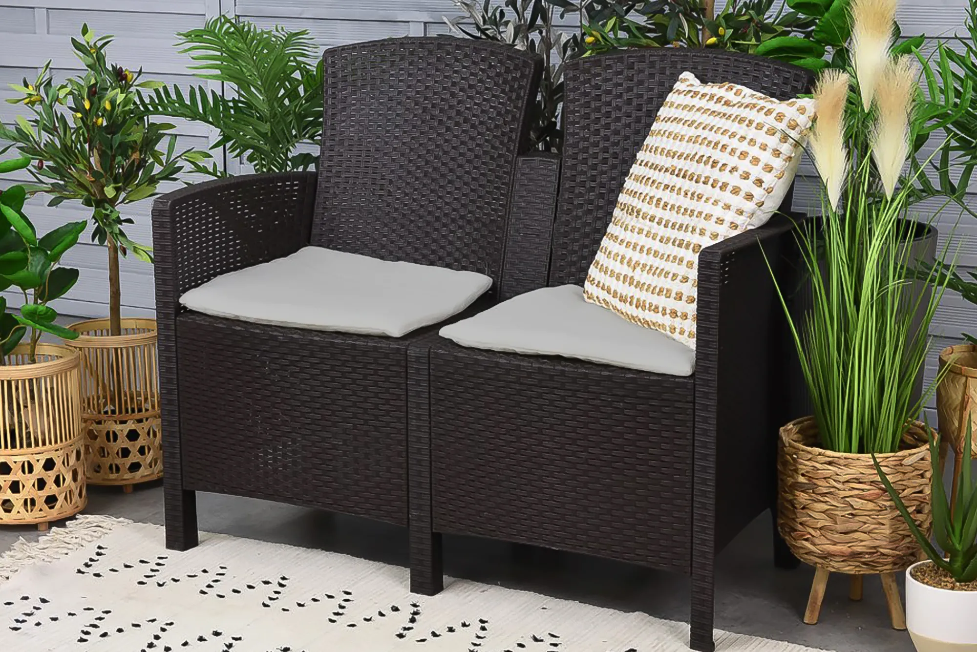Set salotto da esterno Asiak, 100% Made in Italy,<Dmora Flash Sale
