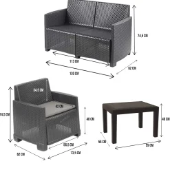 Set salotto da esterno Atrito, 100% Made in Italy,<Dmora Discount