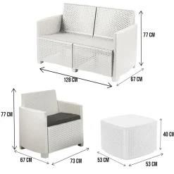 Set salotto da esterno Bacco, 100% Made in Italy,<Dmora New