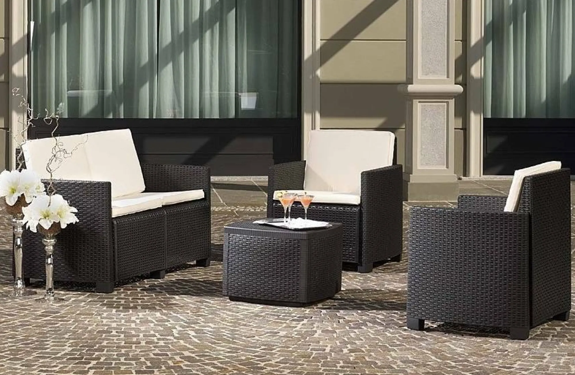 Set salotto da esterno Dbacc, 100% Made in Italy,<Dmora Best