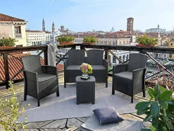 Set salotto da esterno Dkresi, 100% Made in Italy,<Dmora Fashion