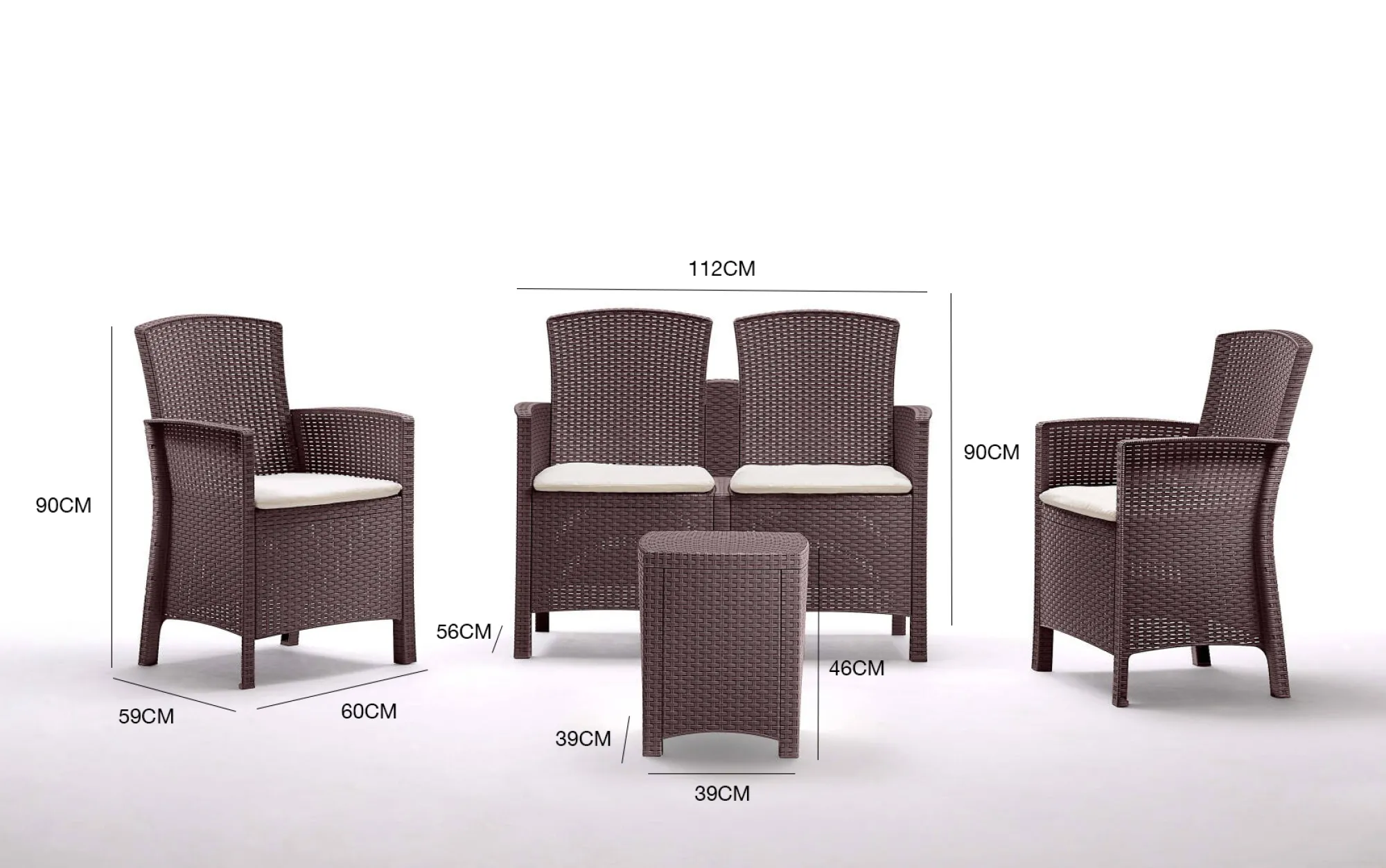 Set salotto da esterno Dkresi, 100% Made in Italy,<Dmora Best