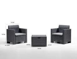 Set salotto da esterno Dkrajn, 100% Made in Italy,<Dmora New