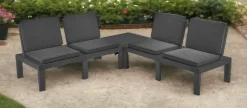 Set salotto da esterno Ermes, 100% Made in Italy,<Dmora Discount