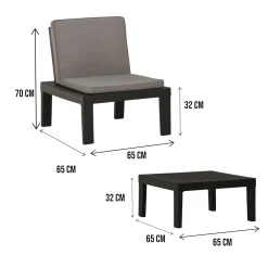 Set salotto da esterno Ermes, 100% Made in Italy,<Dmora Discount