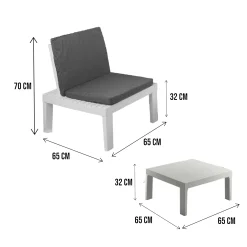 Set salotto da esterno Ermes, 100% Made in Italy,<Dmora Outlet