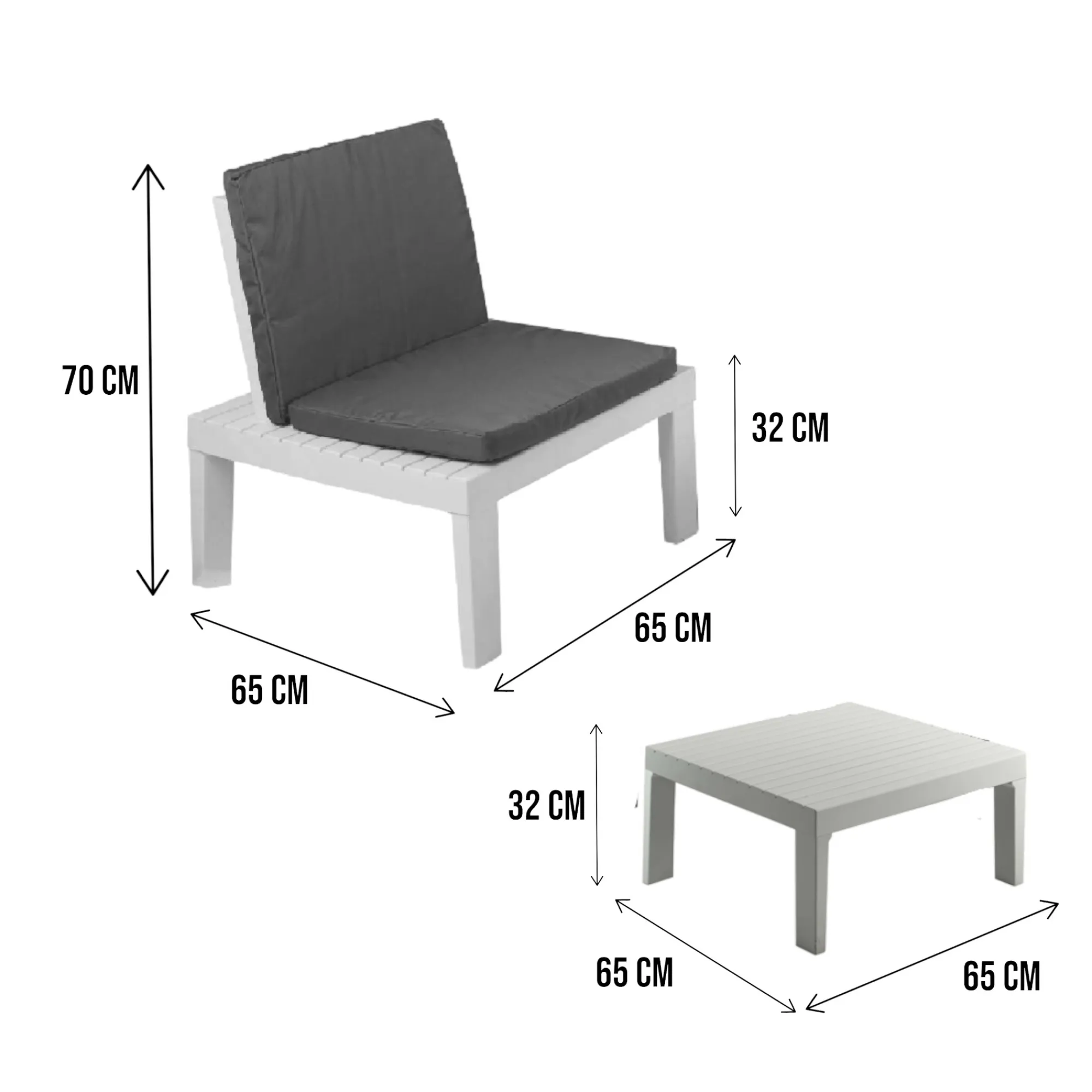Set salotto da esterno Ermes, 100% Made in Italy,<Dmora Outlet