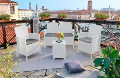 Set salotto da esterno Eustachia, 100% Made in Italy,<Dmora Online