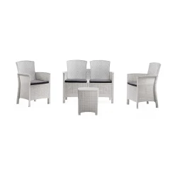 Set salotto da esterno Eustachia, 100% Made in Italy,<Dmora Online