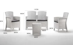 Set salotto da esterno Eustachia, 100% Made in Italy,<Dmora Online