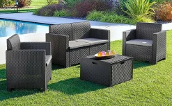 Set salotto da esterno Gazania, 100% Made in Italy,<Dmora New