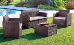 Set salotto da esterno Gazania, 100% Made in Italy,<Dmora Cheap