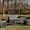 Set salotto da esterno Sassari, Set da giardino con cuscini composto da 2 poltrone, 1 divano a due posti e 1 tavolino, Salottino indoor, 100% Made in Italy, , con 8 cuscini<Dmora Store