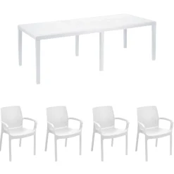 Set tavolo e sedie Arret, 100% Made in Italy,<Dmora Discount