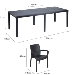 Set tavolo e sedie Arret, 100% Made in Italy,<Dmora Cheap