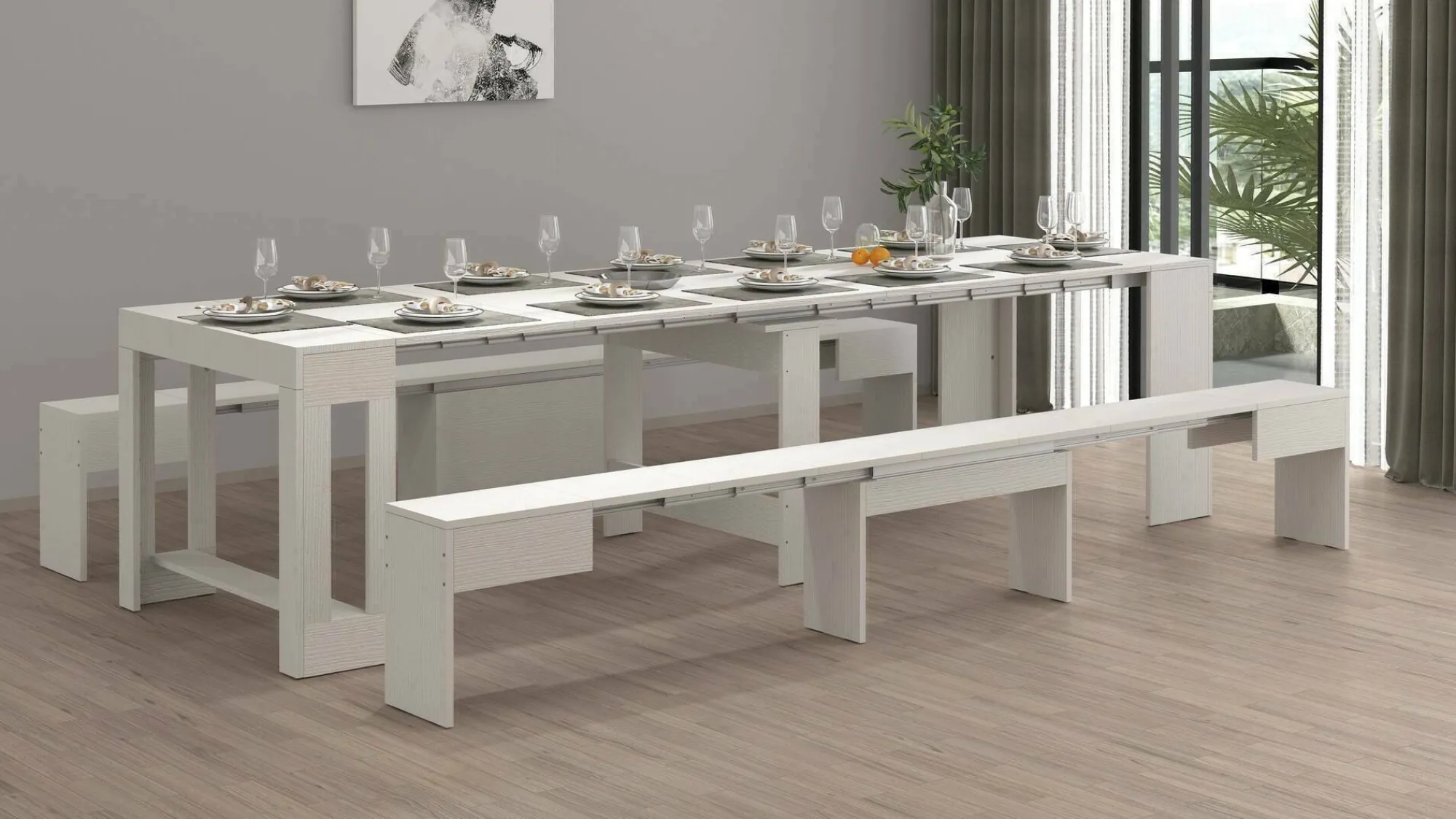 Set tavolo e sedie Auditore, 66x25h45 cm,<Dmora New