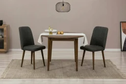 Set tavolo e sedie Bee, 100x100h75 cm, Noce e Antracite<Dmora Cheap