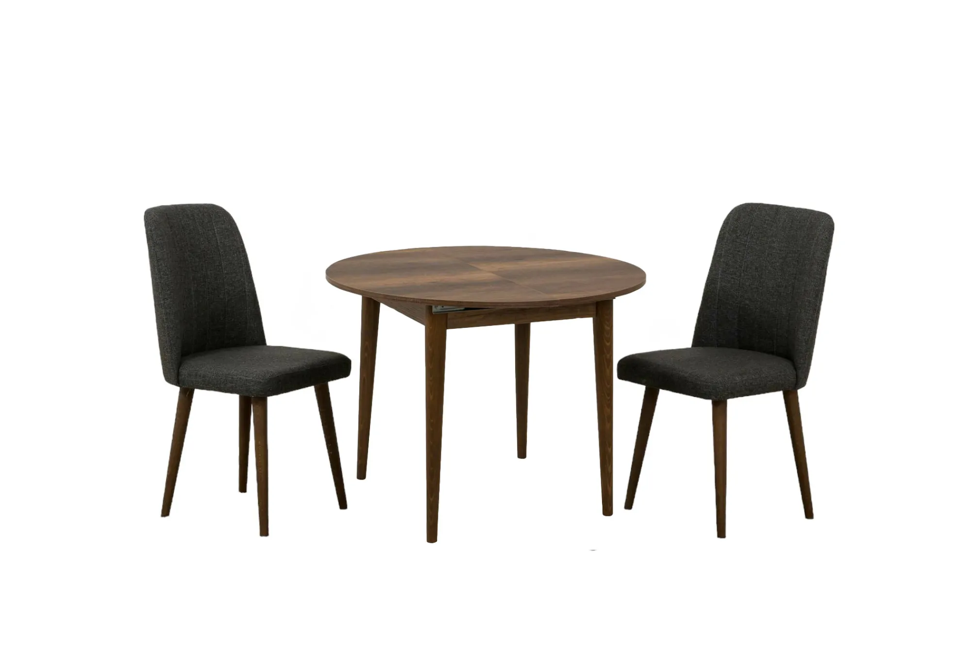 Set tavolo e sedie Bee, 100x100h75 cm, Noce e Antracite<Dmora Cheap