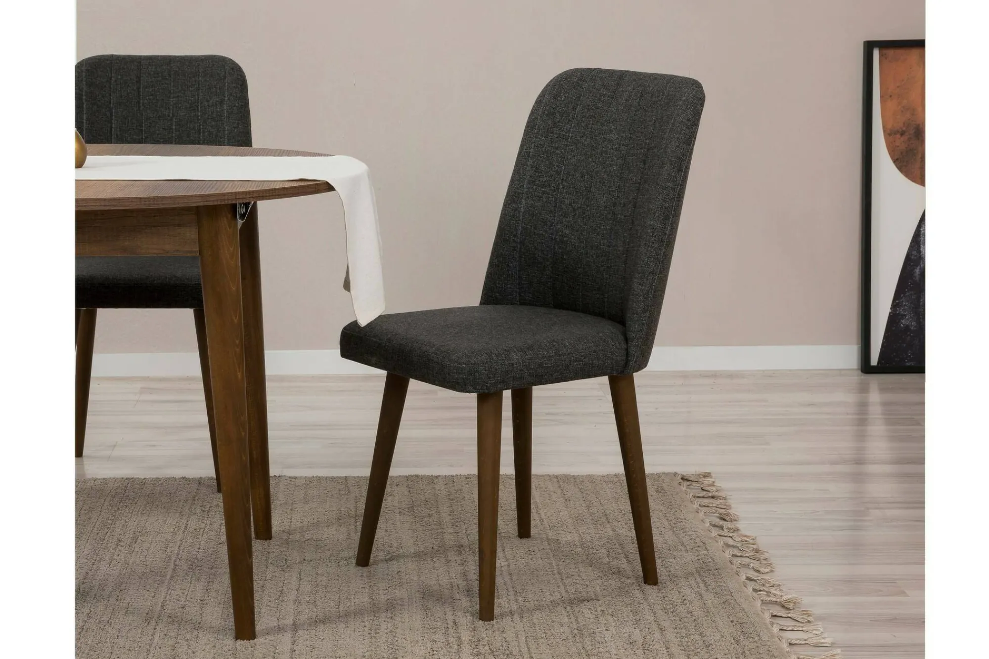 Set tavolo e sedie Bee, 100x100h75 cm, Noce e Antracite<Dmora Cheap