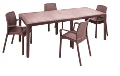 Set tavolo e sedie Dantonaz, 100% Made in Italy,<Dmora New