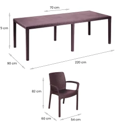Set tavolo e sedie Dantonaz, 100% Made in Italy,<Dmora New