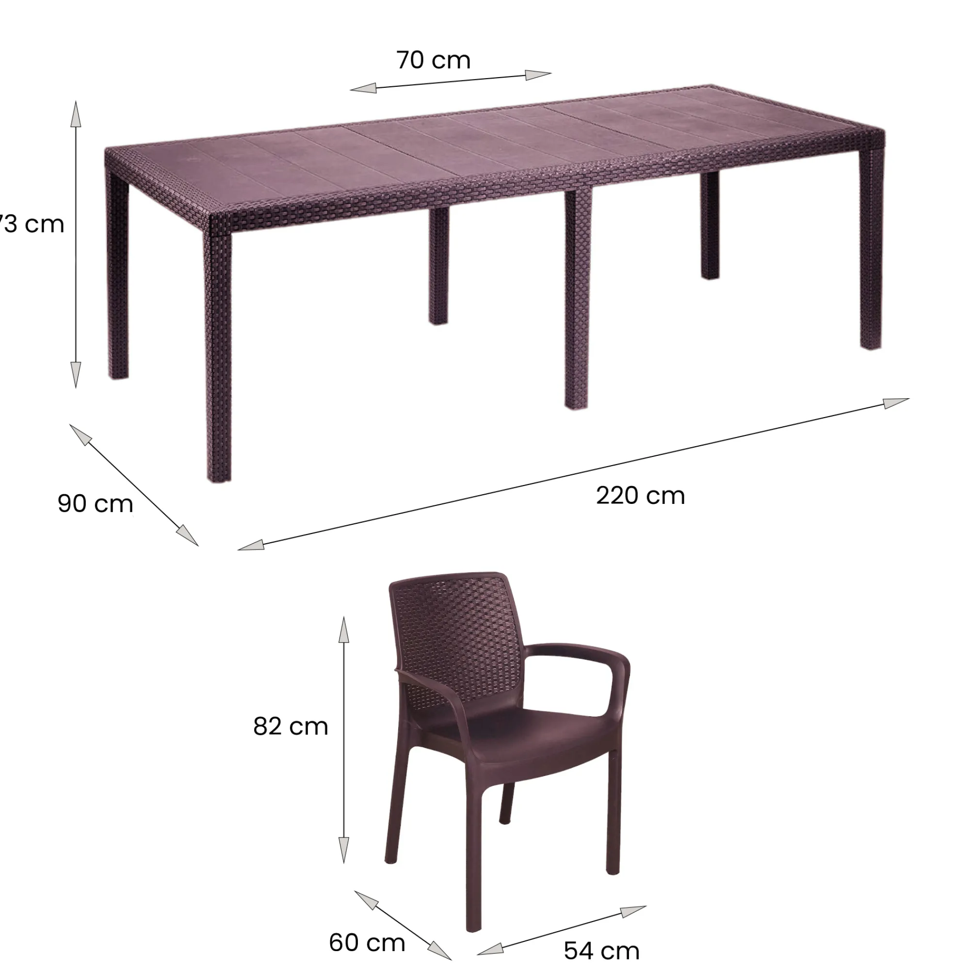 Set tavolo e sedie Dantonaz, 100% Made in Italy,<Dmora New