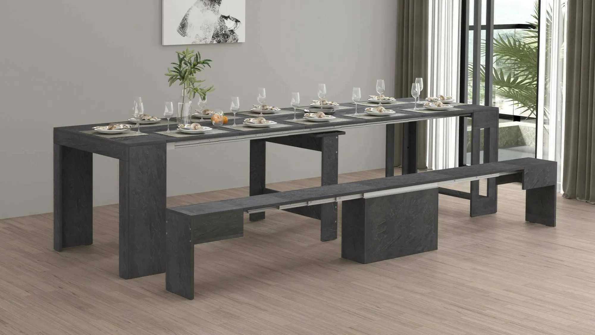 Set tavolo e sedie Dardizzon, 66x25h45 cm,<Dmora Discount