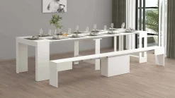 Set tavolo e sedie Dardizzon, 66x25h45 cm,<Dmora Cheap