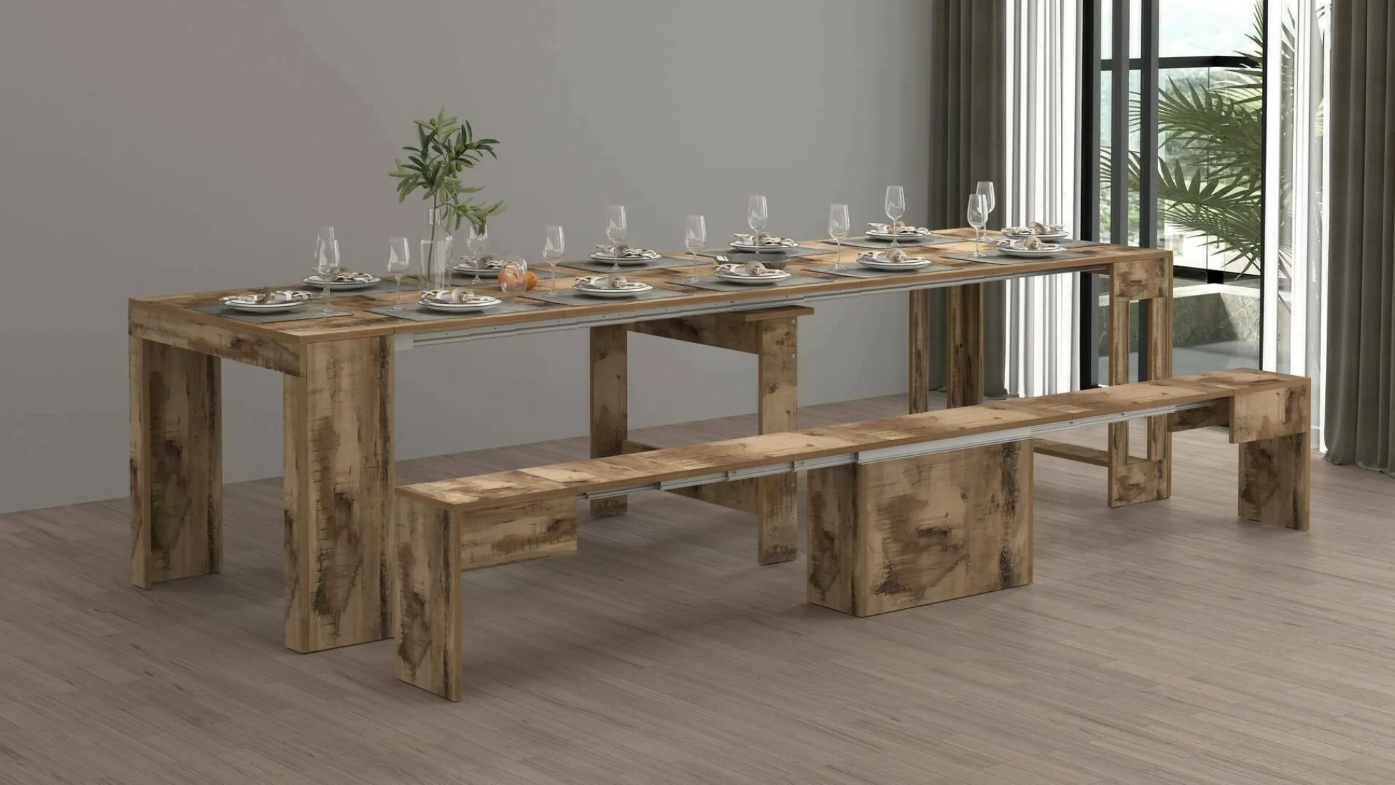 Set tavolo e sedie Dardizzon, 66x25h45 cm,<Dmora Discount