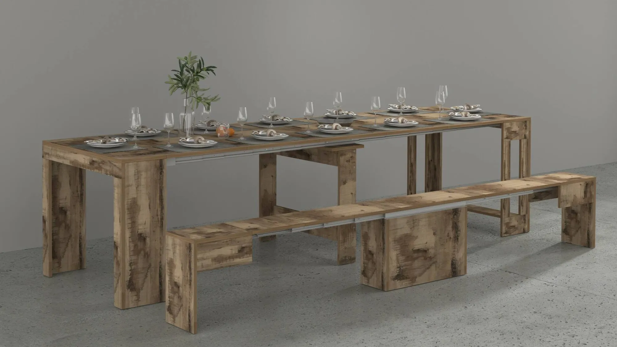 Set tavolo e sedie Dardizzon, 66x25h45 cm,<Dmora Discount