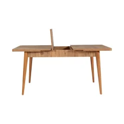 Set tavolo e sedie Dquagliat, Quercia e Cemento<Dmora Cheap