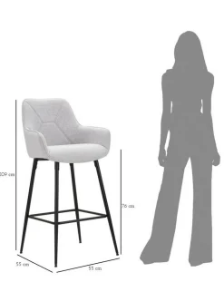 Sgabello Moore, 55x55 h109 cm, Nero e Grigio<Dmora Store