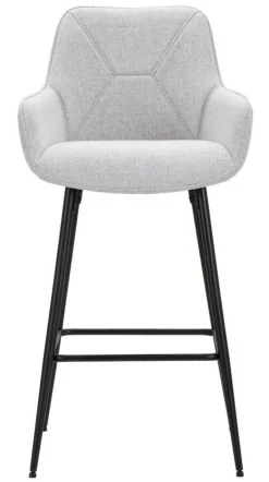 Sgabello Moore, 55x55 h109 cm, Nero e Grigio<Dmora Store