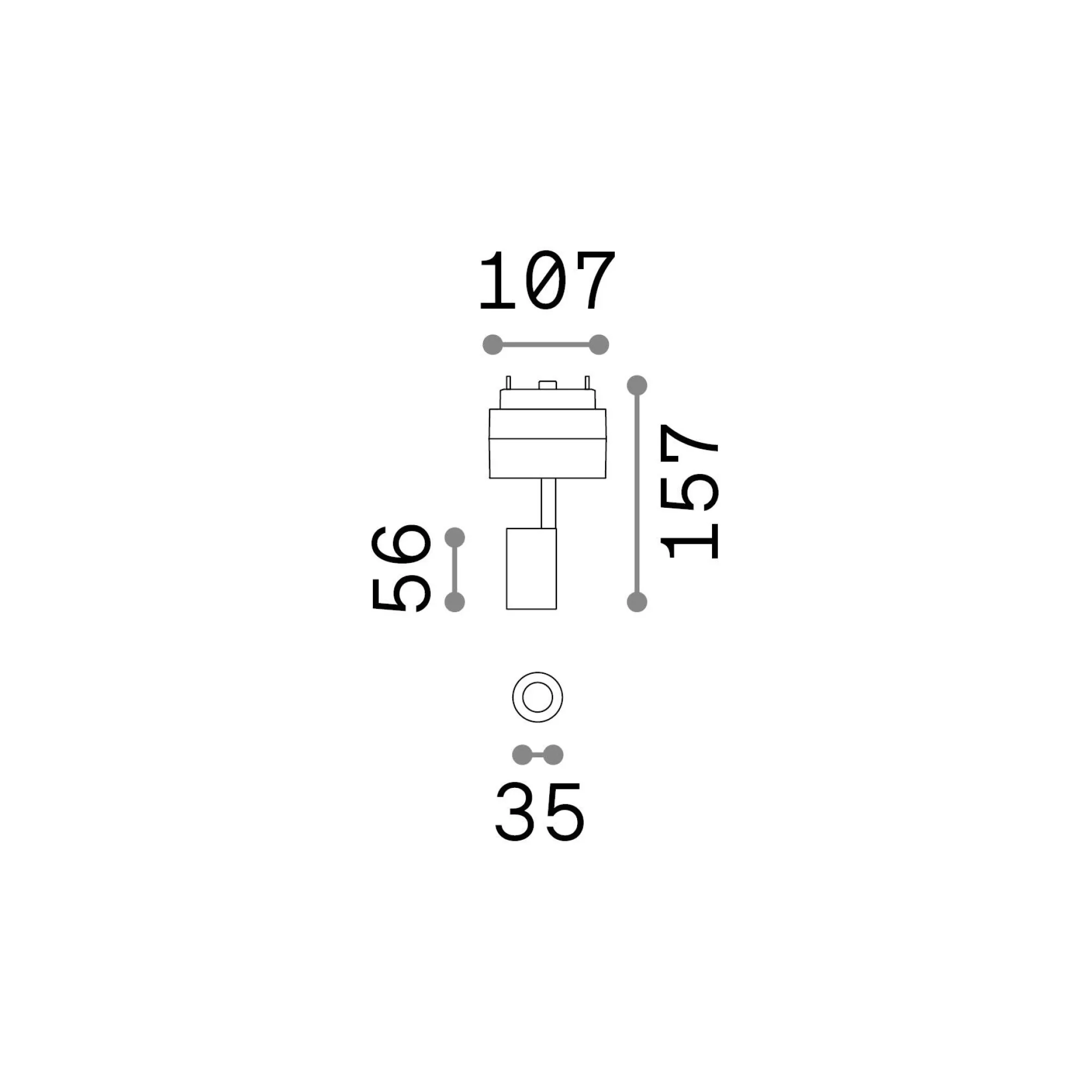Sistema luce binario ARCA TRACK 05W 3000K BK, 11 x 4 x h16 cm,<Dmora New