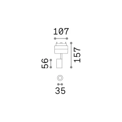 Sistema luce binario ARCA TRACK 05W 4000K BK, 11 x 4 x h16 cm,<Dmora Cheap