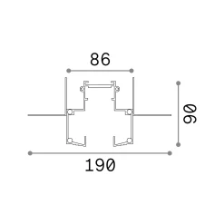 Sistema luce binario ARCA PROFILE 3000 mm RECESSED BK, 300 x 9 x h9 cm,<Dmora Outlet