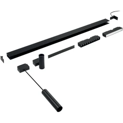 Sistema luce binario ARCA PROFILE 3000 mm SURFACE BK, 300 x 4 x h9 cm,<Dmora Best Sale