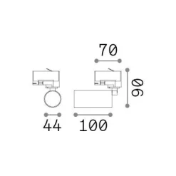 Sistema luce binario BYTE LED 08W WH, 7 x 4 x h15 cm,<Dmora Shop
