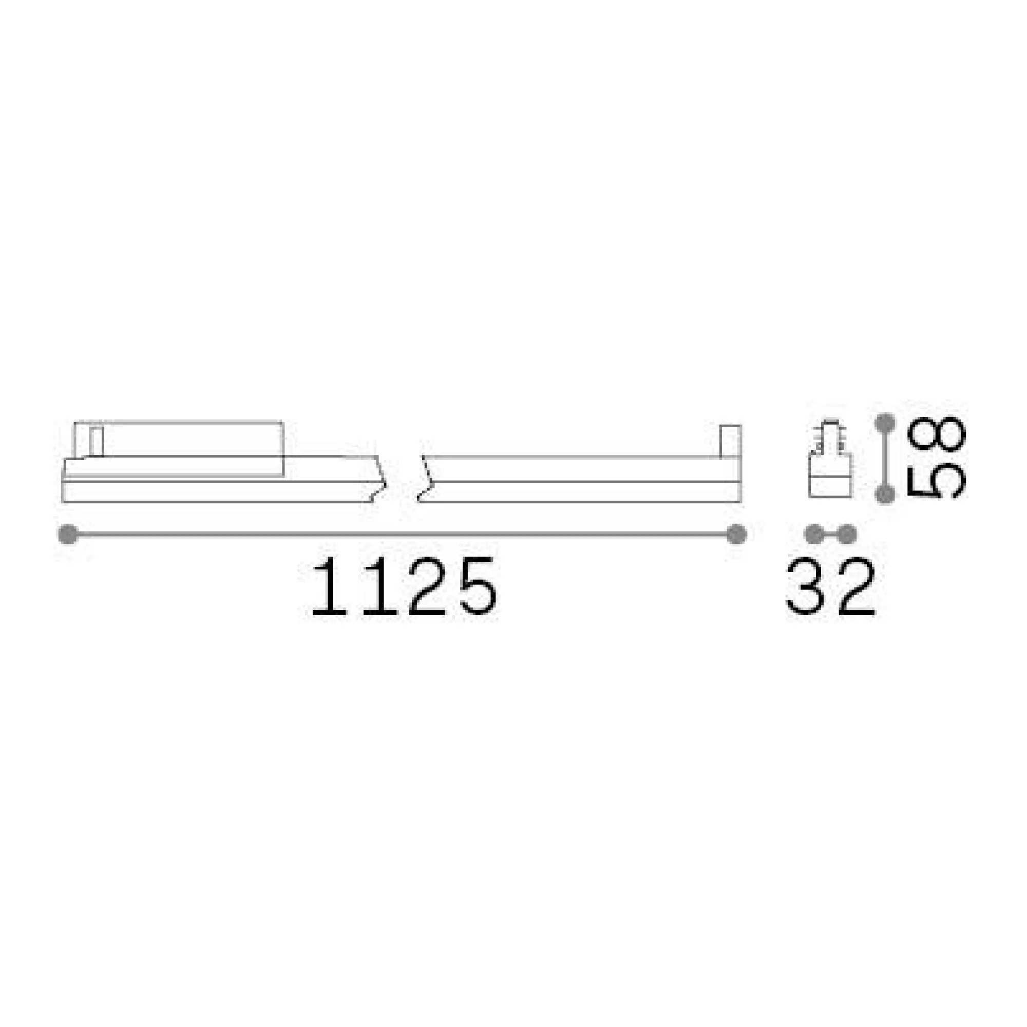 Sistema luce binario DISPLAY WIDE D1125 4000K BK, 113 x 3 x h6 cm,<Dmora Online