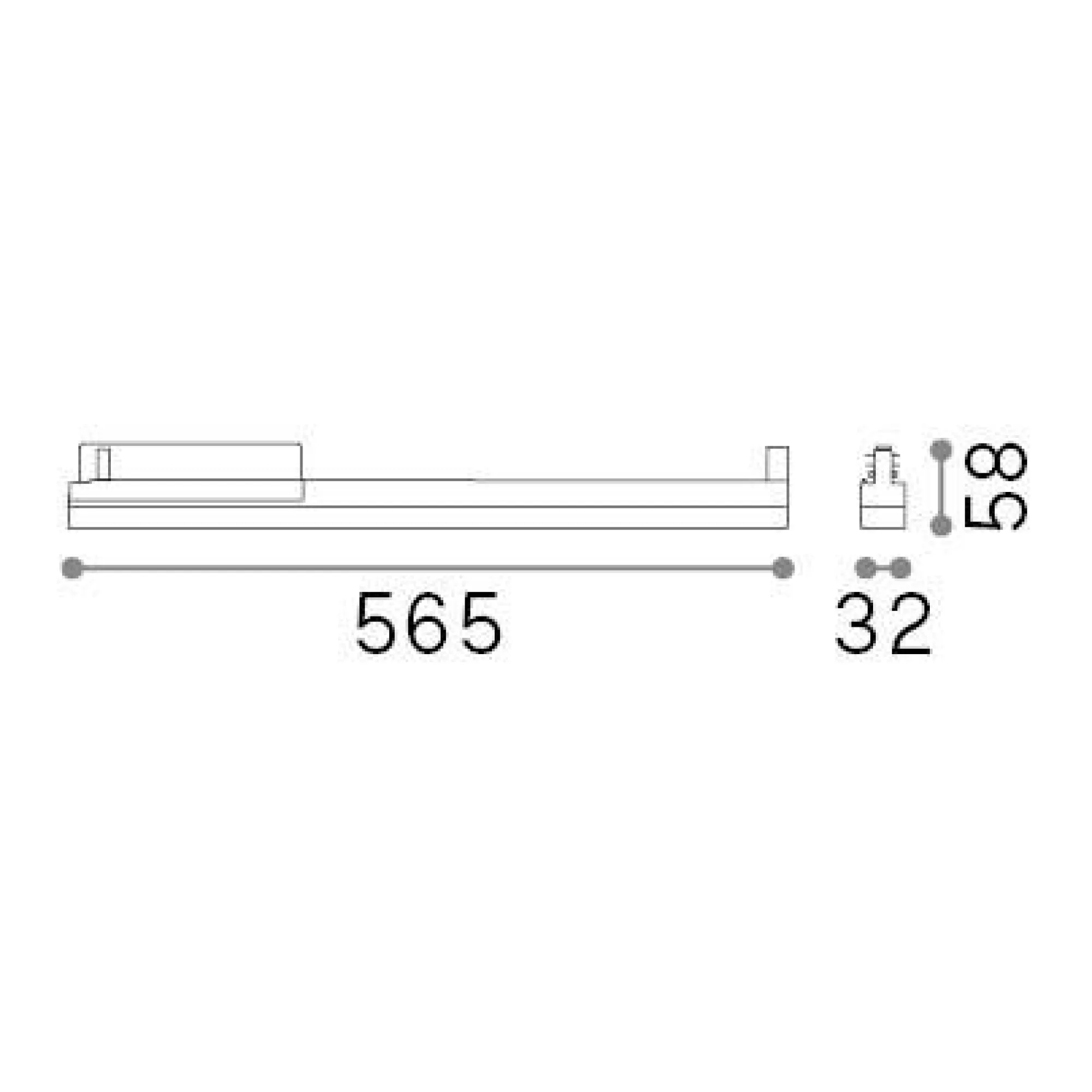 Sistema luce binario DISPLAY WIDE D0565 3000K BK, 57 x 3 x h6 cm,<Dmora Best Sale