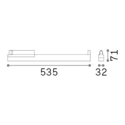 Sistema luce binario DISPLAY ACCENT D0535 4000K WH, 54 x 3 x h7 cm,<Dmora New