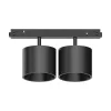 Sistema luce binario EGO TRACK DOUBLE BIG 20W 3000K ON-OFF BK, 19 x 7 x h11 cm,<Dmora Cheap