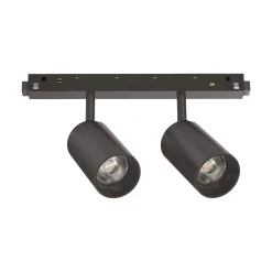 Sistema luce binario EGO TRACK DOUBLE 16W 4000K ON-OFF BK, 19 x 4 x h13 cm,<Dmora Outlet