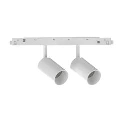 Sistema luce binario EGO TRACK DOUBLE 16W 3000K ON-OFF WH, 19 x 4 x h13 cm,<Dmora Clearance