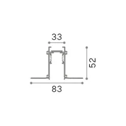 Sistema luce binario EGO PROFILE RECESSED EASY 1000 mm WH, 100 x 8 x h5 cm,<Dmora Fashion